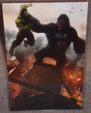 King Kong vs The Incredible Hulk Glossy Print 11 x 17 In Hard Plastic Sleeve