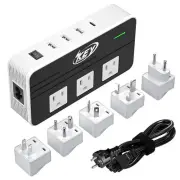 220V to 110V Step Down Voltage Converter 2-Outlet 4 USB Travel Adapter Converter