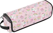 [sanluoli] Hot Hair Tools Travel Bag and Heat Resistant Mat with Zipper Waterproof Hair Tools Travel Organizer Unicorns Ice Cream Travel Essentials for Women