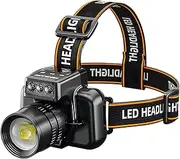 Headlamp Rechargeable | Portable LED Headlights Rechargeable - Adjustable Headband Outdoor Hiking Light, Outdoor Supplies, High Brightness Lamp
