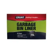 50 Pack Heavy Duty Garbage Liners Trash Bin Bags 900x800mm 75L Rubbish Bags Home