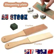 Dual Sided Leather Blade Strop Cutter Razor Sharpener Polishing Wooden Handle NV