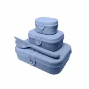 Koziol Lunchbox Set + Cutlery Set Pascal Ready Lunchbox Plastic Organic Blue