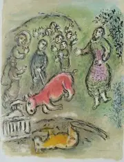 Marc Chagall: Sacrifice for La Déesse Athena, Lithography #Odyssey Homer