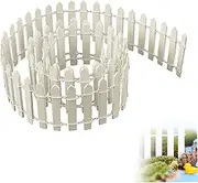 Miniature Garden Fence Mini Wood Fence Fairy Garden Micro Landscape Decoration 90x5cm WhiteMiniature Mini Wooden Miniature Yard Decor Fairy Accessories