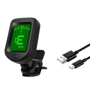 Digital Electric Tuner, Guitar Capo Metronome Rotatable Musical Instrument Tuner