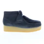Clarks Wallabee Wedge 26163280 Womens Gray Suede Lace Up Chukkas Boots 7