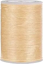 uxcell Leather Sewing Thread 98 Yards 150D/0.8mm Polyester Waxed Cord for Manual and Machine Sewing, Pale Gold