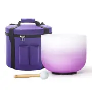 10"B Crystal Singing Bowls 432 hz Quartz Note Crown Chakra with Case Healing