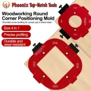 4-in-1 Woodworking Router Template – Corner Radius Jig R10-R50 Positioning Tool