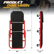 2 in 1 Mechanic Creeper 36'' 340Lbs Folding Rolling Garage Stool Shop Chair Seat