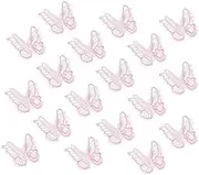 uxcell 20Pcs Butterfly Appliques Embellishments, 2 inches Double Layer Lace Organza Butterfly Patches Sew On Appliques for Wedding Bride Dress Clothes Hat Curtain, Pink