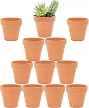 Yishang 2.5 inch Terracotta Pots with Drainage Holes,Small Mini Clay Ceramic Pottery Planter,Cactus Flower Terra Cotta Pots,Succulents Nursery Pots for Indoor/Outdoor Plants,Crafts,Wedding-12 Pack