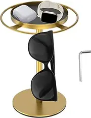 [TMHCRDS] Sunglasses Organizer Stand,Iron Glasses Organizer with Tray and Anti Slip Bottom for Desk,Dresser,Tabletop,Nightstand and Home Decor (Gold)