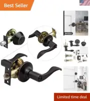 Adjustable Lever Door Handle with Keyed Alike Deadbolt - Perfect for Any Door