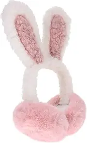 Supple Ear Warmer Bunny Ears Ear Warmer Adorable Ear Warmer Comfortable Ear Muff Comfortable Ear Warmer Cartoon Warm Earmuff Protective Winter Earmuff Pink Plush WOFASHPURET