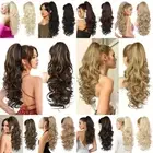 24 Inch Claw Clip Ponytail Wig Ombre Pony Tail Hairpiece Daily