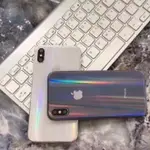 IPHONE 6 7 8 PLUS X XR XS MAX 適用 背膜 炫酷彩膜手機貼紙 極光彩虹波點 變色後膜