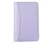 Note Book Loose-leaf Storage Bag Design Zipper Spiral Bound A6 Writing Journal Notebook Office Supplies -Purple