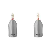 2x Final Touch Nylon Leak-proof Wine/Liquor Bottle Chiller/Cooling Sleeve Grey