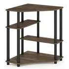 Furinno Turn-N-Tube Engineered Wood Space Saving Corner Desk in Walnut/Black