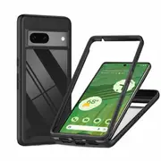 Google Pixel 7 Military Grade Shockproof Clear Heavy Duty Case Bumper Drop Protection Tough Cover (Black)