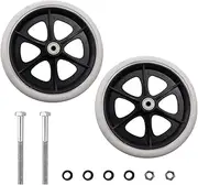 Wealrit 2 Pack Wheels Replacement for Wheelchairs Walker Wheels Replacement Drive Rollator Wheels Parts(Gray, 8 inch)