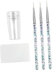 EPIGEIST 1set Nail Art Brush Pen Nail Painting Tools Includes Brush Pens and Transparent Stamping Plate Scraper for Home