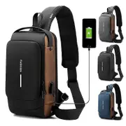 Waterproof Nylon Men's Crossbody Bag Anti-theft Zipper Lock, Secure Design, Durable Sling Bag Gold