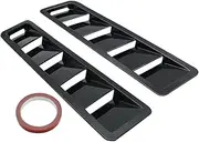 2PCS Universal Carbon Fiber Style Hood Vents,Compatible For Mustang Air Flow Intake Hood Self-Adhesive Louver Window Cooling Panel Tool