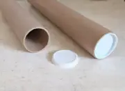 Two (2) Heavy Duty Premium Kraft Mailing Shipping Tubes - End Caps - 3" x 17"