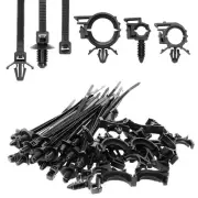 150PCS Push Mount Cable Zip Tie with Car Wire Loom Routing Clips, Nylon Engin...