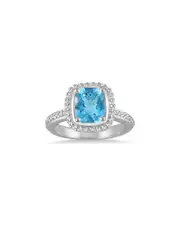 Gem Spark 14K 4.51 ct. tw. Diamond & Blue Topaz Ring