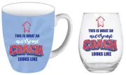 Coach Mug & Stemless Wine Glass Set - 'This Is What An Awesome Coach Looks Like'