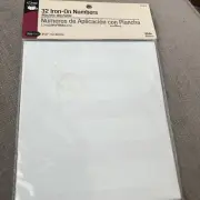 Dritz 32 iron on numbers 4 7/8 inch white