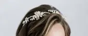 Wavy Headband of pearl peps and porcelain flowers