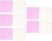 Zohisin 10pcs Plush Foam Interlocking Floor Mat Soft Anti Slip Cuttable Color Block Thickened Foam Tiles Area Carpet in Mint Green and White (Purple White)