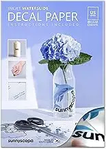 Sunnyscopa DIY Inkjet Decal Transfer Paper 11"x8.5" (20 Sheets, Clear)