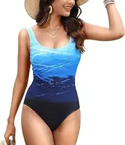 MEILONGER Women Swimsuits One-Piece Rashguard Swim Set Bathing Suits Swimwear Quick Dry Swim Shirts with Boyshort