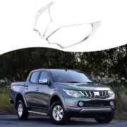 Chrome Silver Front Headlight Frame Cover For Mitsubishi L200 Triton 2015-2018 (for: Mitsubishi)