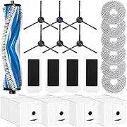 LOOHAOC 21 Piece Accessory Set Compatible with Ecovacs Deebot T30 Omni/T30Pro Omin Vacuum Cleaner, Replacement Parts Set includes 1 Main Brush, 4 HEPA Filters, 6 Wipes, 6 Side Brushes, 4 Dust Bags