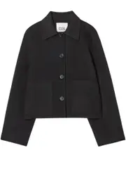 COS | Boxy Double-Faced Wool Jacket in Black | The UNDONE