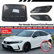 3pcs Carbon Look Front Bonnet Hood Scoop Vent Covers For Honda Civic / Passat