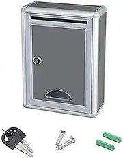 Exquisite Mailbox Rectangular Post Box Waterproof Mailbox Aluminum Lockable Letter Box with Viewing Window Drop Box with Two Keys Parcel Box Safer