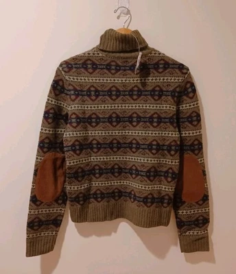 NWT VTG Ralph Lauren Women’s Fair Isle Lamb's Wool/Cashmere Turtleneck Sweater L