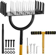 DJAPWPX 16-Spike Lawn Aerator Tool - Heavy Duty Carbon Steel Garden Corer for Compacted Soil | Manual Grass Piercer for Aussie Lawns & Turf Maintenance
