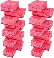 Okleen Pink Multi Use Scrub Sponge for Daily Cleaning. Made in Europe. 18 Pack, 4.3x2.8x1.4 inches. Odorless Heavy Duty and Non Scratch Fiber. Durable and Delicate Scrubber of Hard Dirty