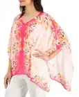 JM Collection Scarf Blouse L Pink Chiffon Hanky Flutter Flyaway Top GORGEOUS NWT