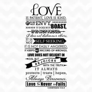 LOVE IS PATIENT KIND vinyl wall sticker scripture quote words subway home bible