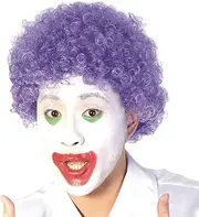 Funny Curly Afro Wig World Cup Football Fan Cosplay Wig Humor Clown Wig 6 Color (Purple)